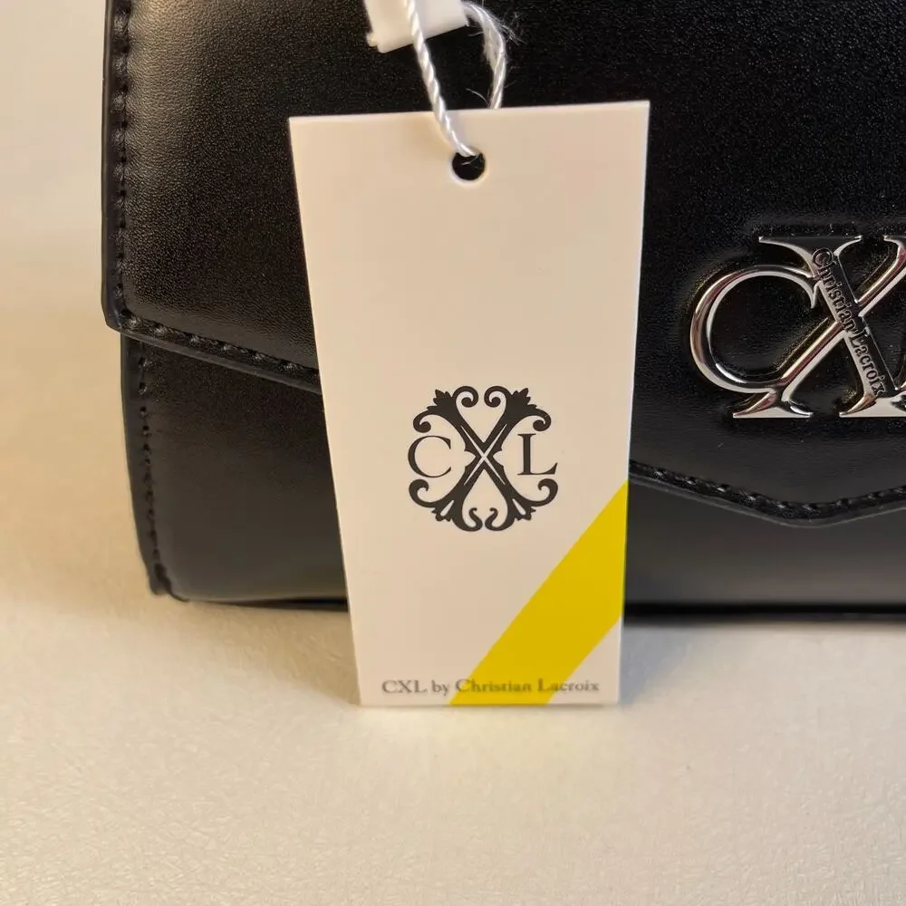 CXL Christian Lacroix Laine Matte Patent Crossbody Bag Black NWT